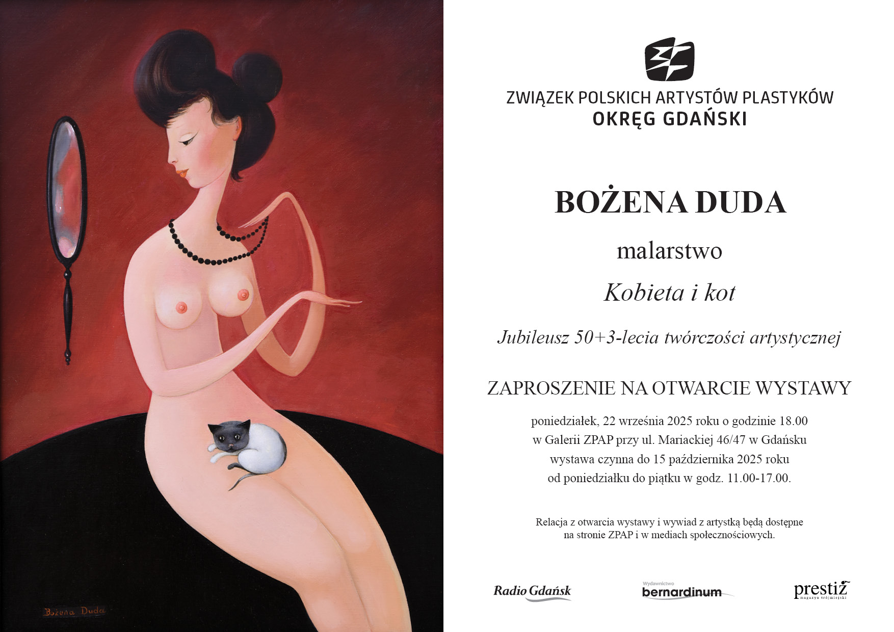 Bożena Duda malarstwo Kobieta i Kot