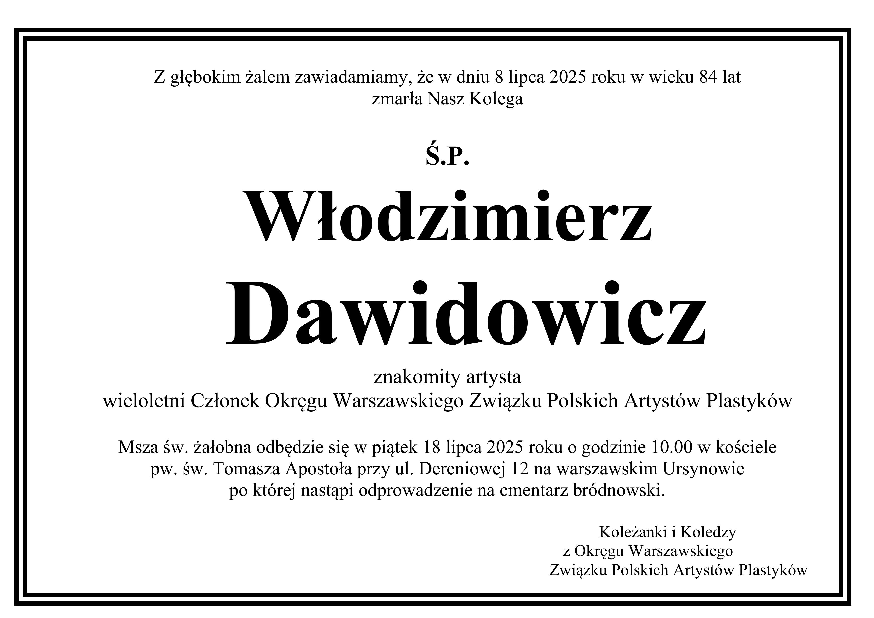 klepsydra Dawidowicz O Warszawa
